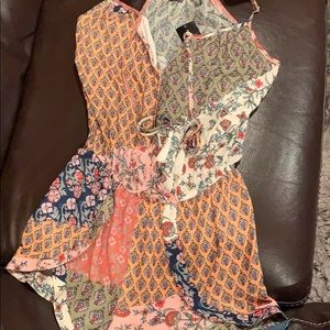 Bohemian multi pattern mini romper